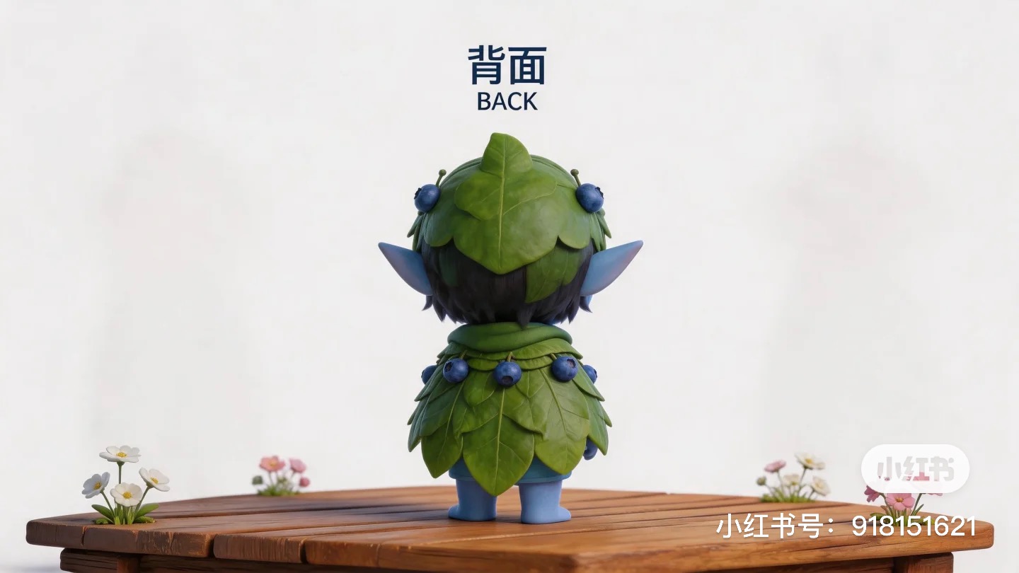 森林守护精灵背面三视图