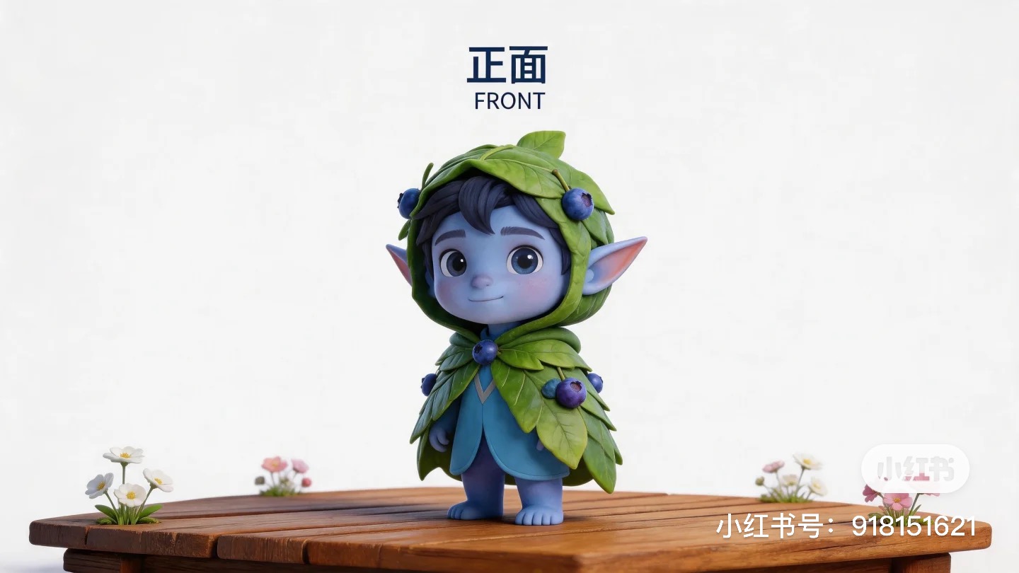 森林守护精灵正面三视图